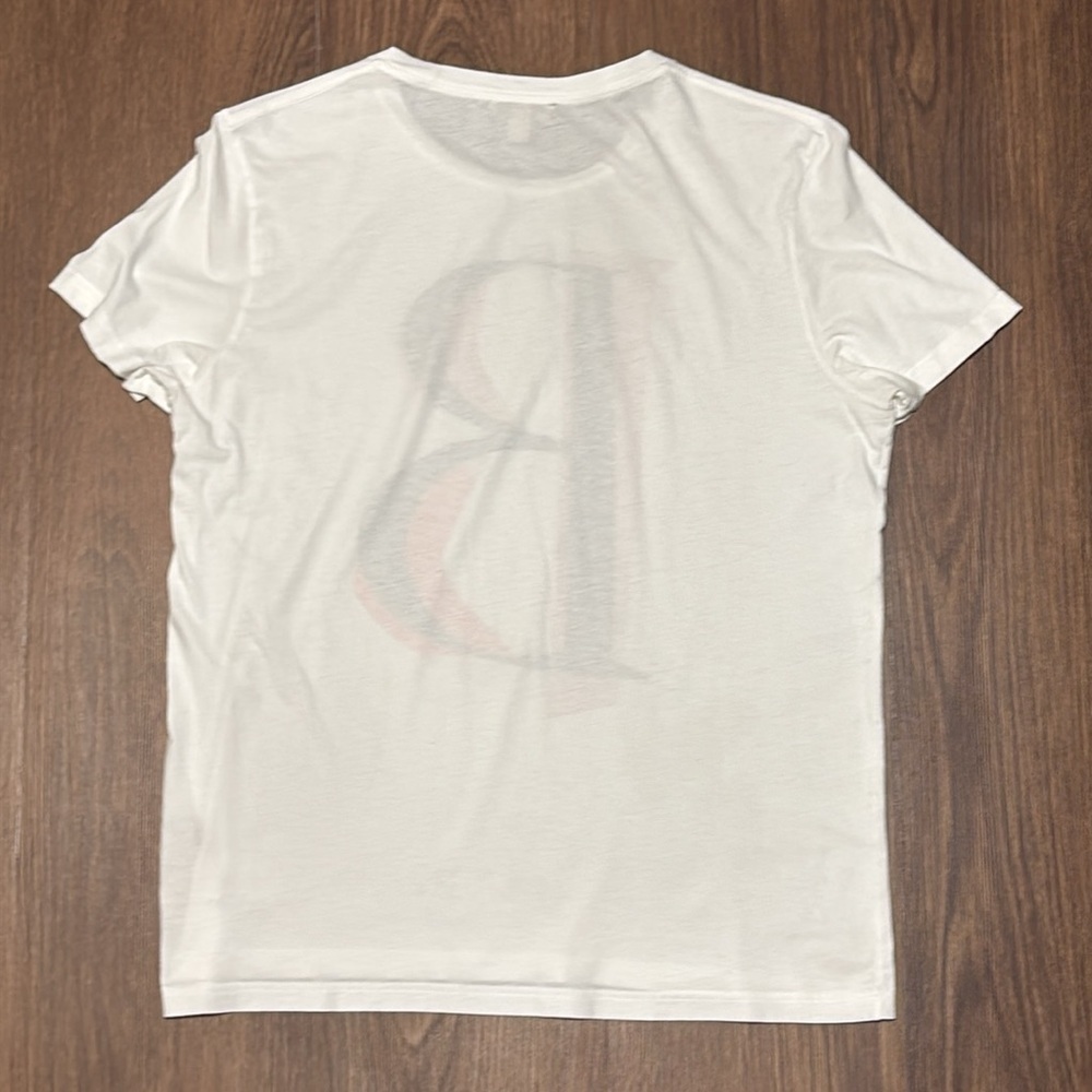 Burberry Brit Graphic Logo T-Shirt White Cotton Size Large Designer Tee - Picture 5 of 8
